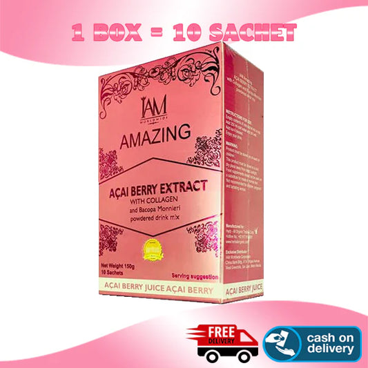 Amazing Acai Berry Extract with Collagen and Bacopa Monieri | 7 Sachets | COD