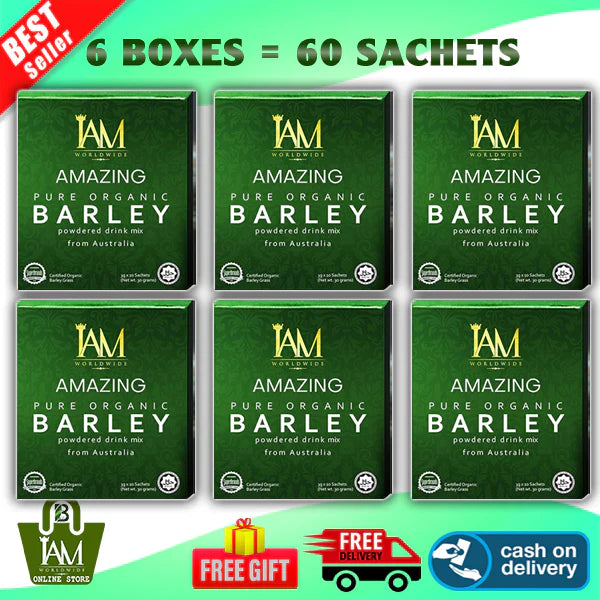 Amazing Pure Organic Barley | 6 Boxes | 60 sachets | Free Shipping | Cash On Delivery